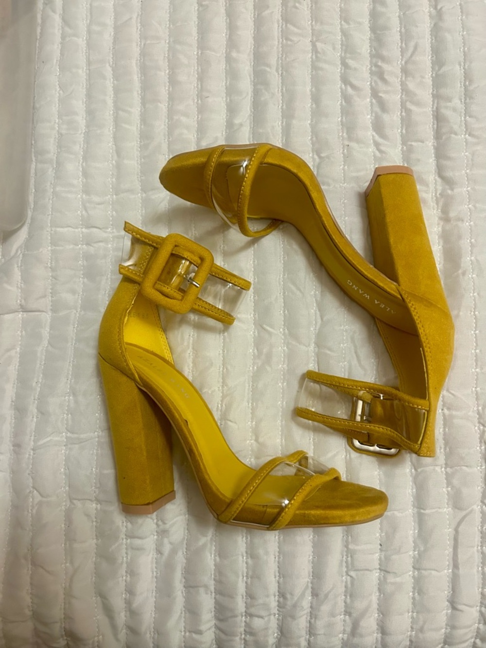 Women's Mustard Yellow Block Heel Sandals
